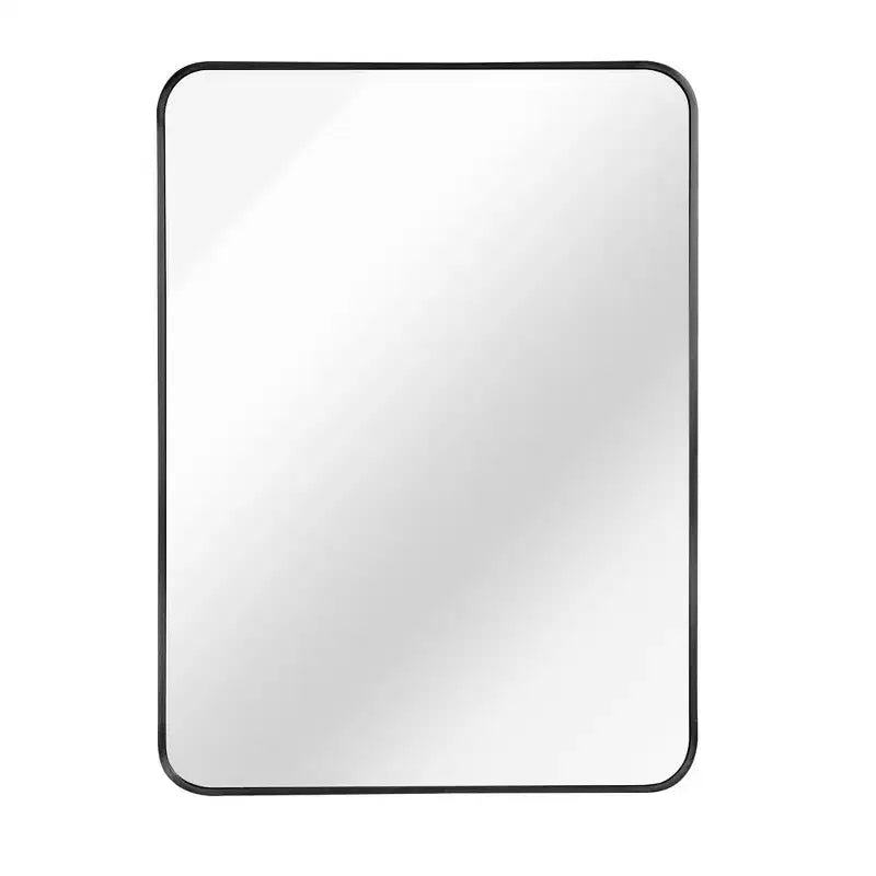 Black Metal Framed Rectangular Bathroom Wall Mirror - Stylish & Durable