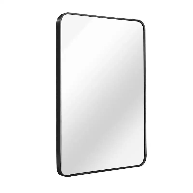 Black Metal Framed Rectangular Bathroom Wall Mirror - Stylish & Durable