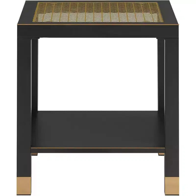 20 Modern 2-Tier Glass End Table with Metal Frame,Versatile Living Room & Bedroom Side Table