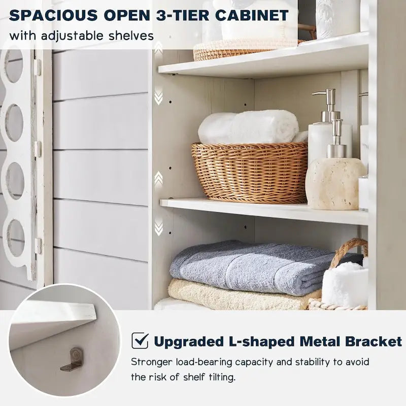72-Inch Farmhouse Bathroom Storage Cabinet with Barn Doors and Drawers