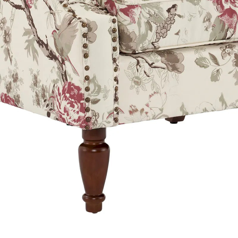 Traditional Wingback Accent Armchair with Nailhead Trim, Set of 2