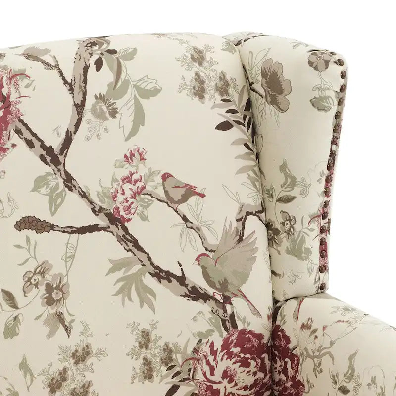 Traditional Wingback Accent Armchair with Nailhead Trim, Set of 2