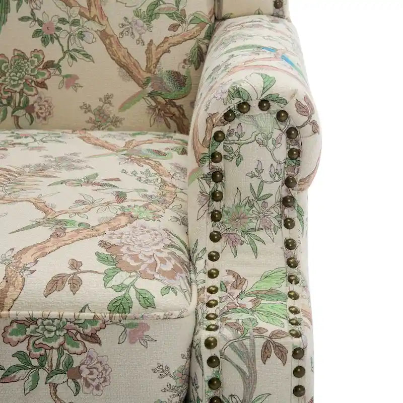 Traditional Wingback Accent Armchair with Nailhead Trim, Set of 2