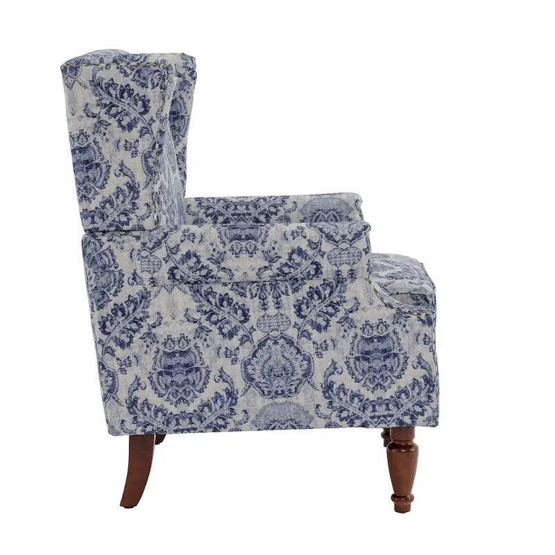 Traditional Wingback Accent Armchair with Nailhead Trim, Set of 2