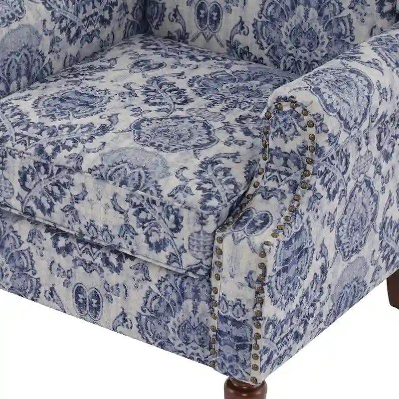 Traditional Wingback Accent Armchair with Nailhead Trim, Set of 2