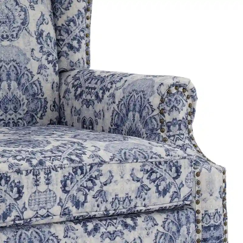 Traditional Wingback Accent Armchair with Nailhead Trim, Set of 2