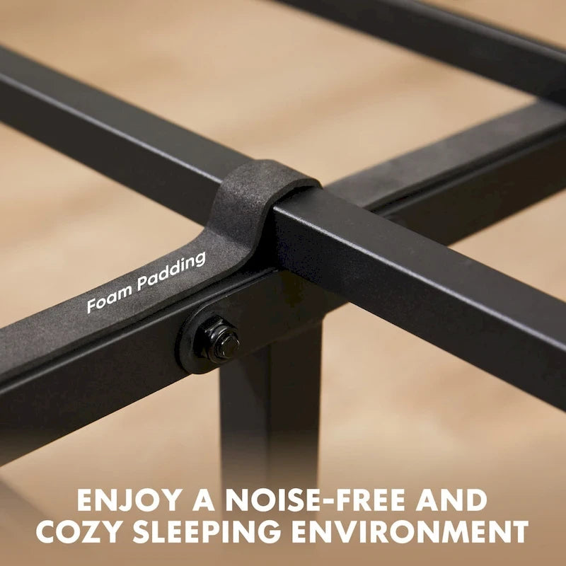Queen Platform Bed Frame 800-lb Capacity with 12.8-Inch Under-Bed Storage