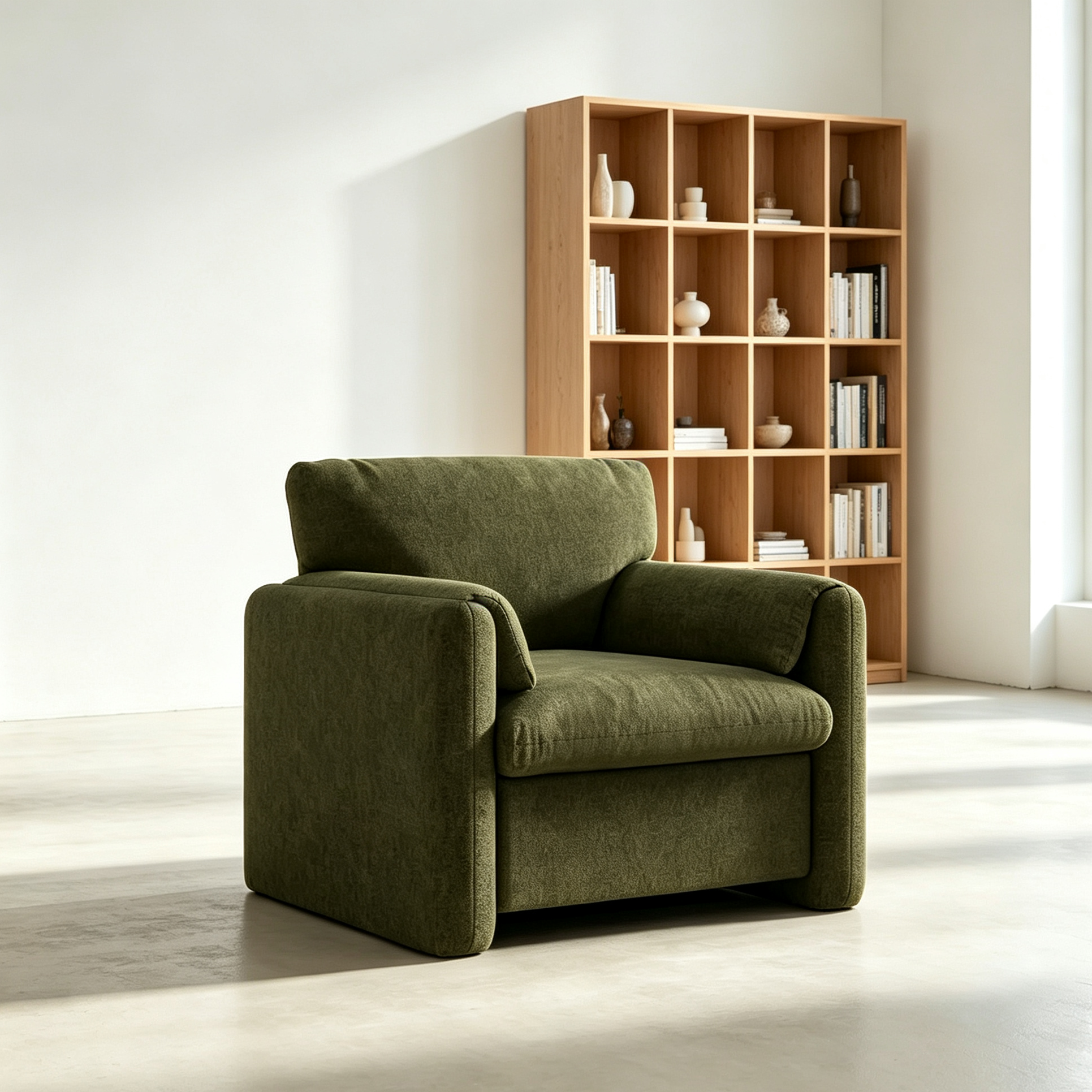 Upholstered Accent Armchair Single Sofa for Living Room or Bedroom