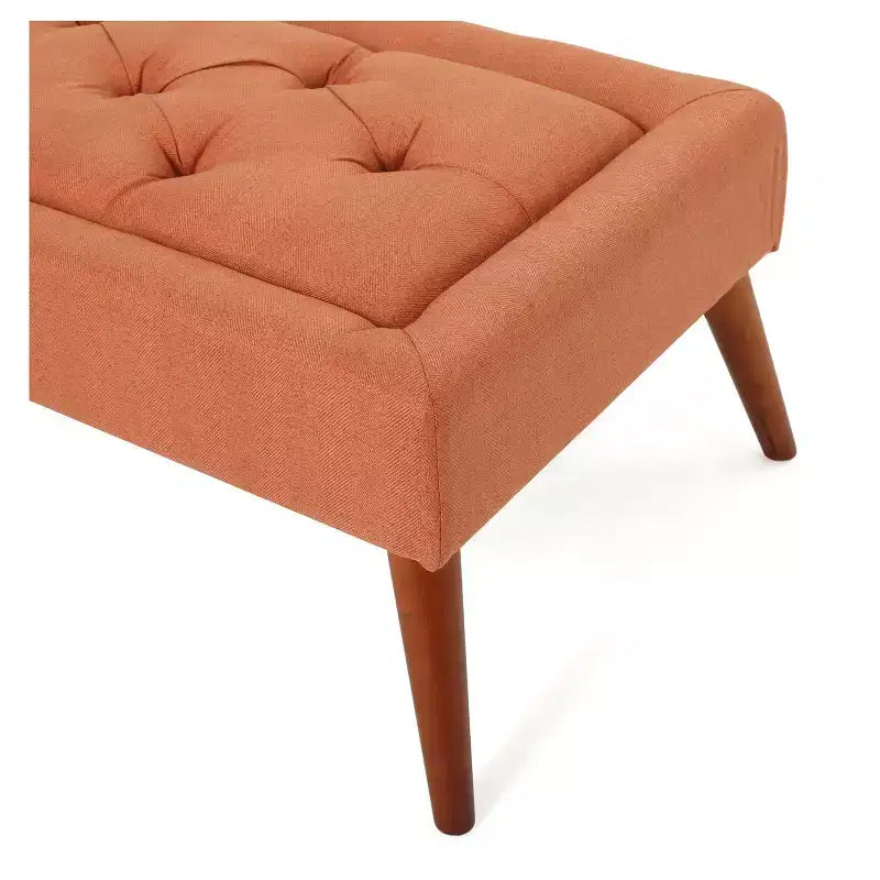 Dilwyn Tufted Ottoman - Orange - Christopher Knight Home: Rectangular Upholstered Bench for Entryway