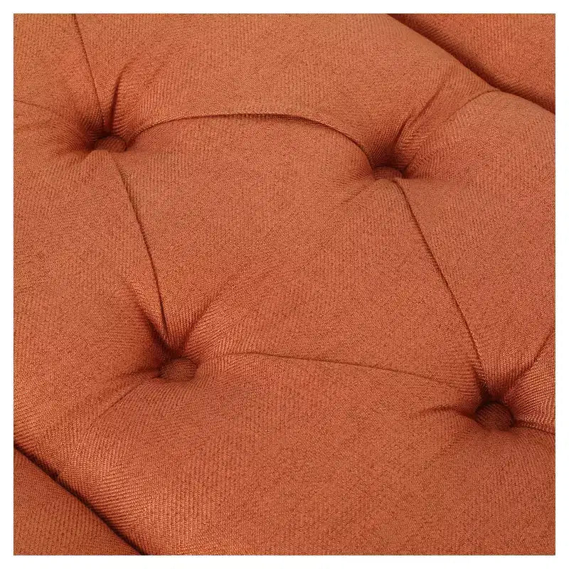 Dilwyn Tufted Ottoman - Orange - Christopher Knight Home: Rectangular Upholstered Bench for Entryway