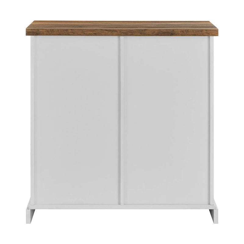 32-Inch Sliding Barn Door Cabinet with Adjustable Shelves