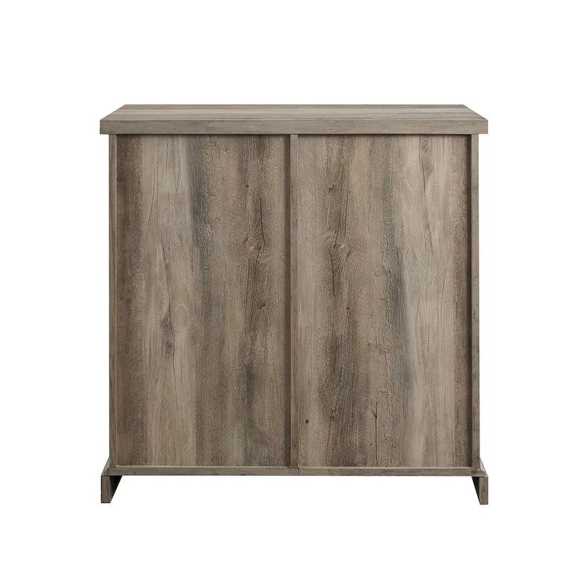 32-Inch Sliding Barn Door Cabinet with Adjustable Shelves
