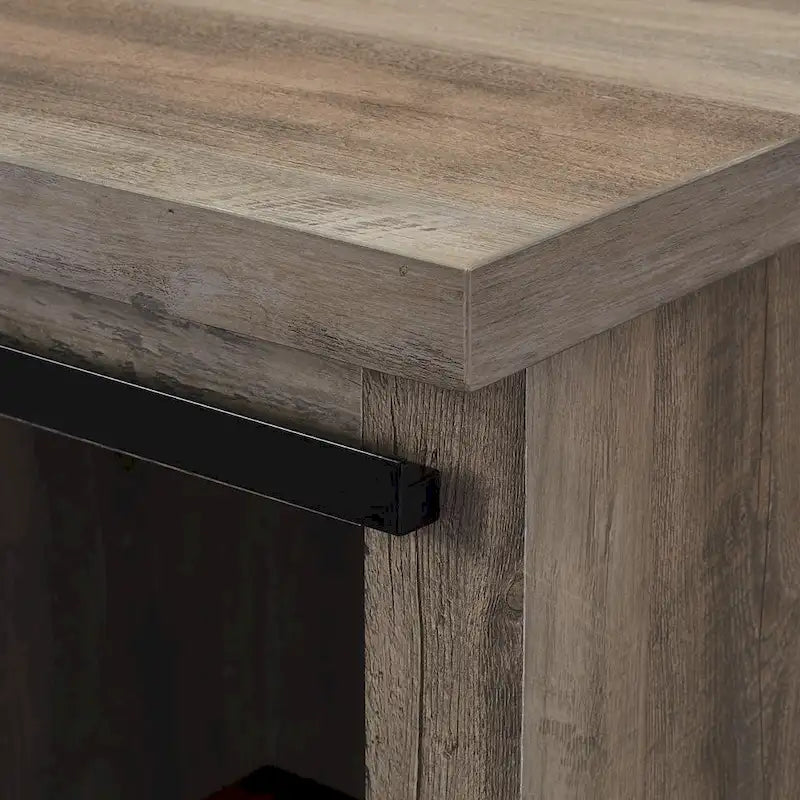 32-Inch Sliding Barn Door Cabinet with Adjustable Shelves