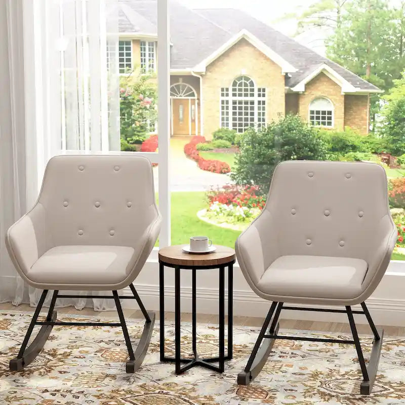 Button Tufted Velvet Accent Chair with Wood Legs, High Back