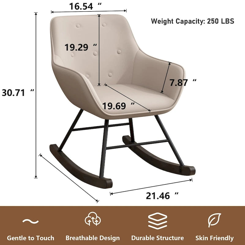 Button Tufted Velvet Accent Chair with Wood Legs, High Back