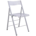 Foldable Acrylic Dining Chair with Chrome Frame, Indoor and Outdoor