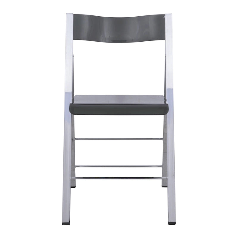 Foldable Acrylic Dining Chair with Chrome Frame, Indoor and Outdoor