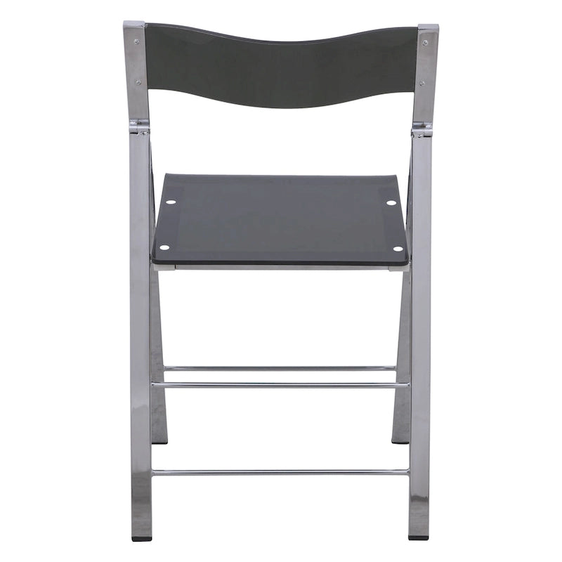 Foldable Acrylic Dining Chair with Chrome Frame, Indoor and Outdoor