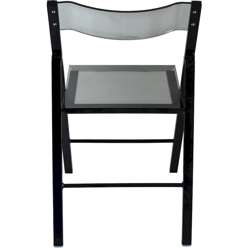 Foldable Acrylic Dining Chair with Chrome Frame, Indoor and Outdoor