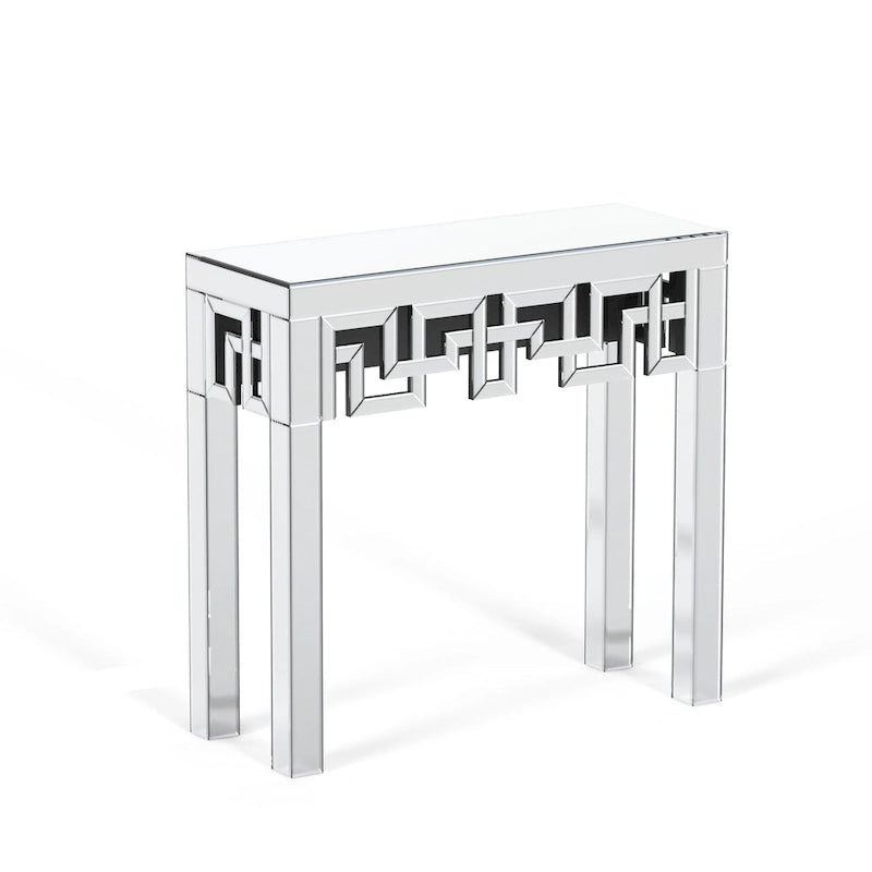 Modern Mirrored Console Table with Geometric Frame