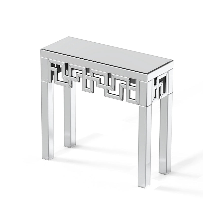 Modern Mirrored Console Table with Geometric Frame