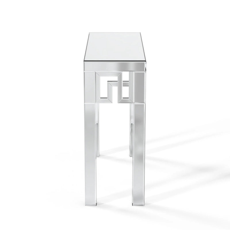 Modern Mirrored Console Table with Geometric Frame
