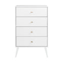 Mid-Century Modern 4-Drawer Chest with Tapered Wood Legs
