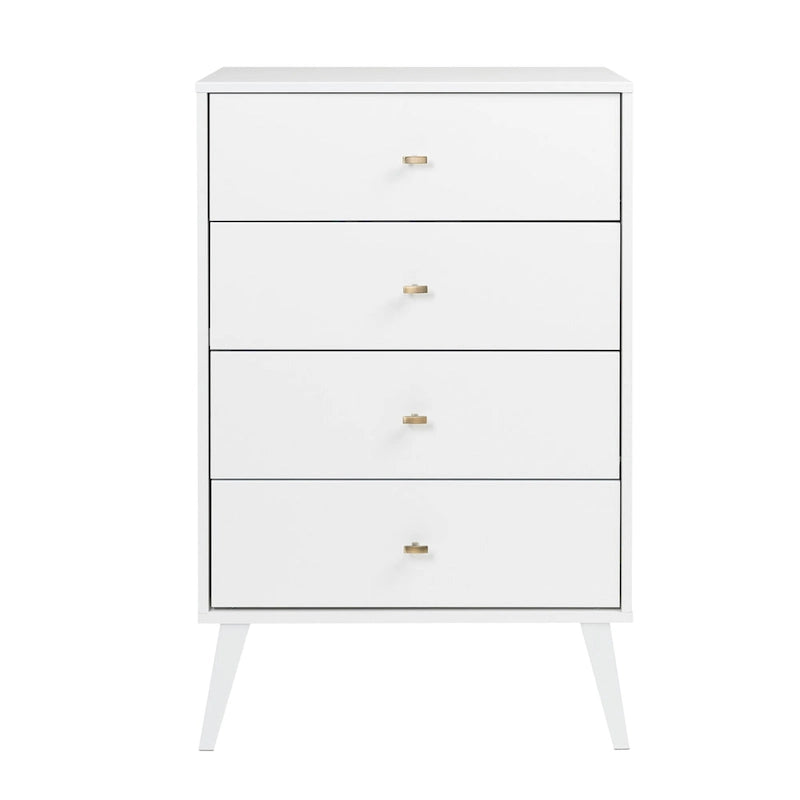 Mid-Century Modern 4-Drawer Chest with Tapered Wood Legs