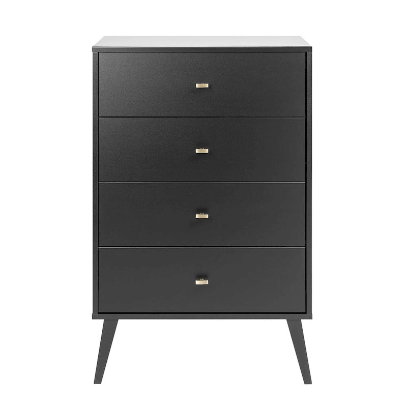 Mid-Century Modern 4-Drawer Chest with Tapered Wood Legs