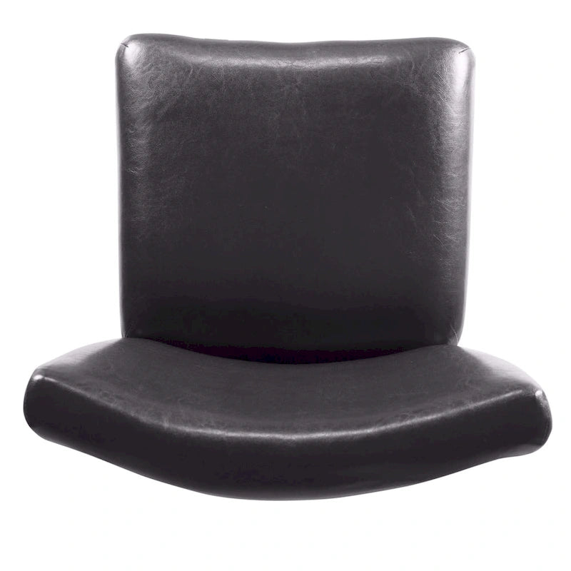 29-Inch Brown Faux Leather Barstool with Wood Legs