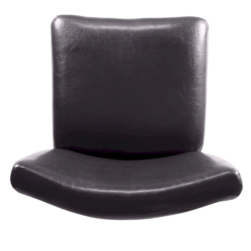 29-Inch Brown Faux Leather Barstool with Wood Legs