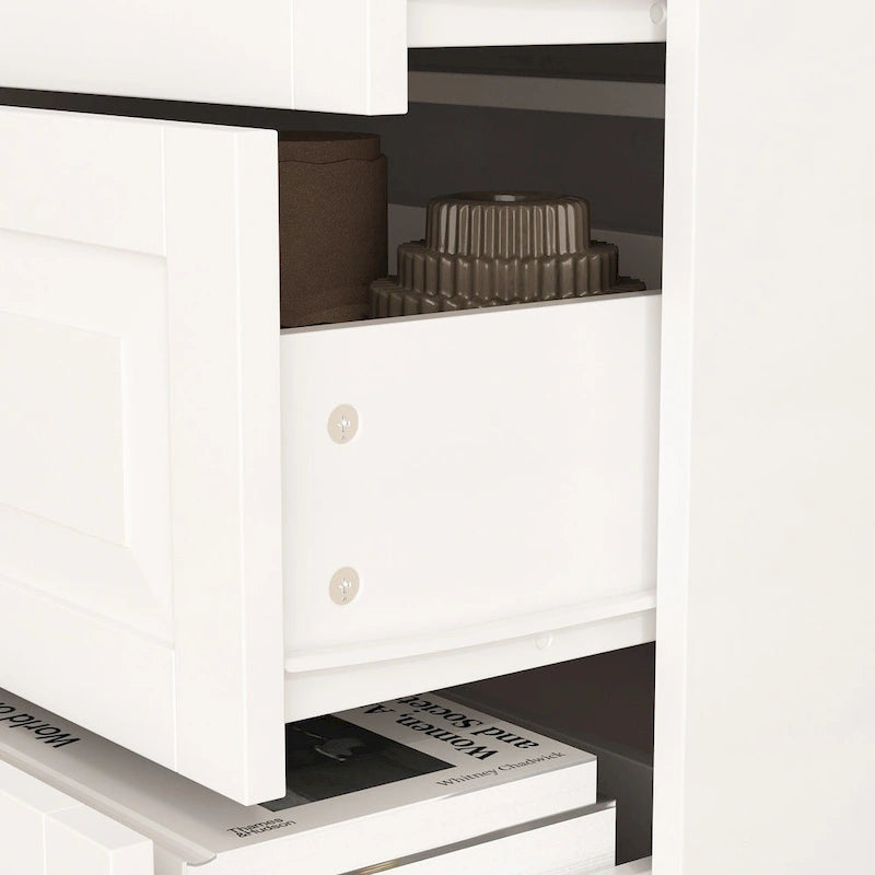 5-Drawer Lacquered Dresser with Solid Wood Legs, 31.5W x 47.2H inches