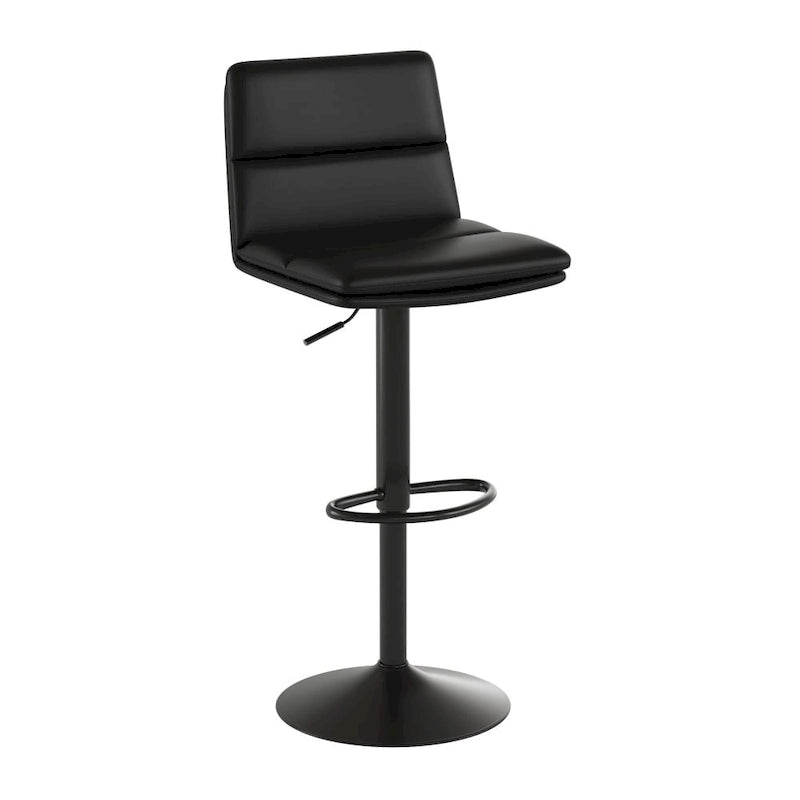 Adjustable Height Bar Stool with Faux Leather Seat and Swivel, Set of 2