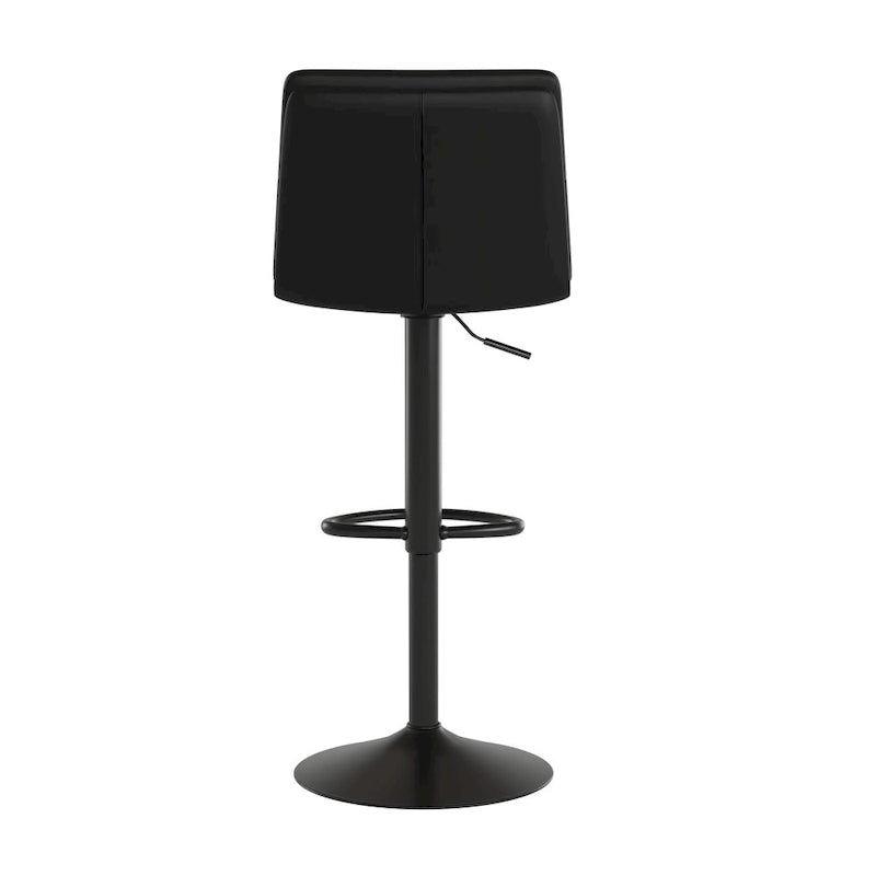 Adjustable Height Bar Stool with Faux Leather Seat and Swivel, Set of 2