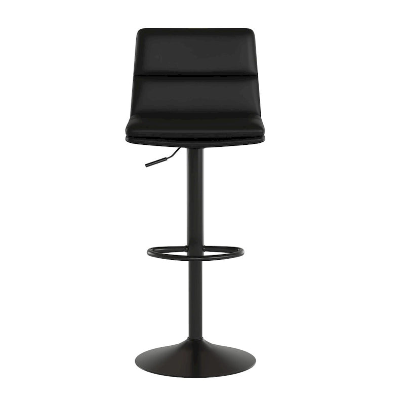 Adjustable Height Bar Stool with Faux Leather Seat and Swivel, Set of 2
