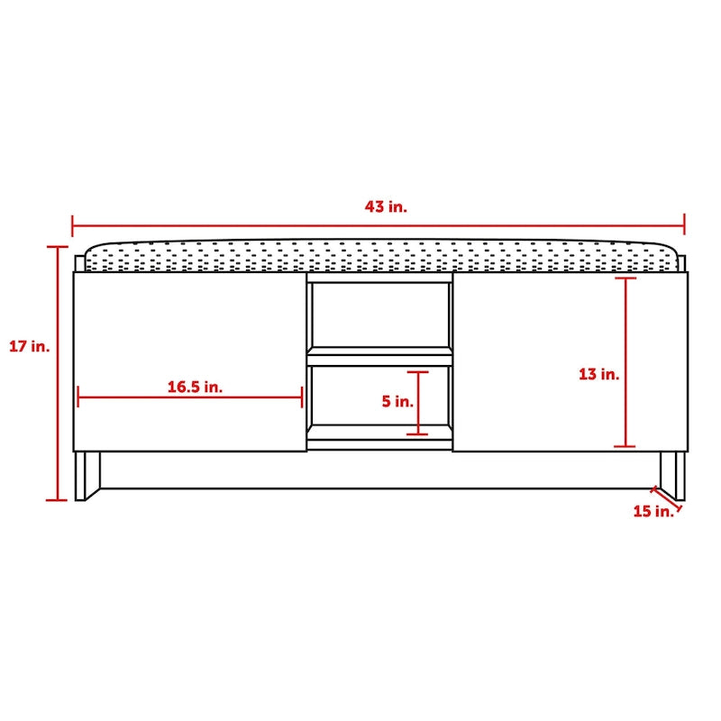 Shoe Storage Cabinet with Shelves, Cushion Bench and 6 Compartments