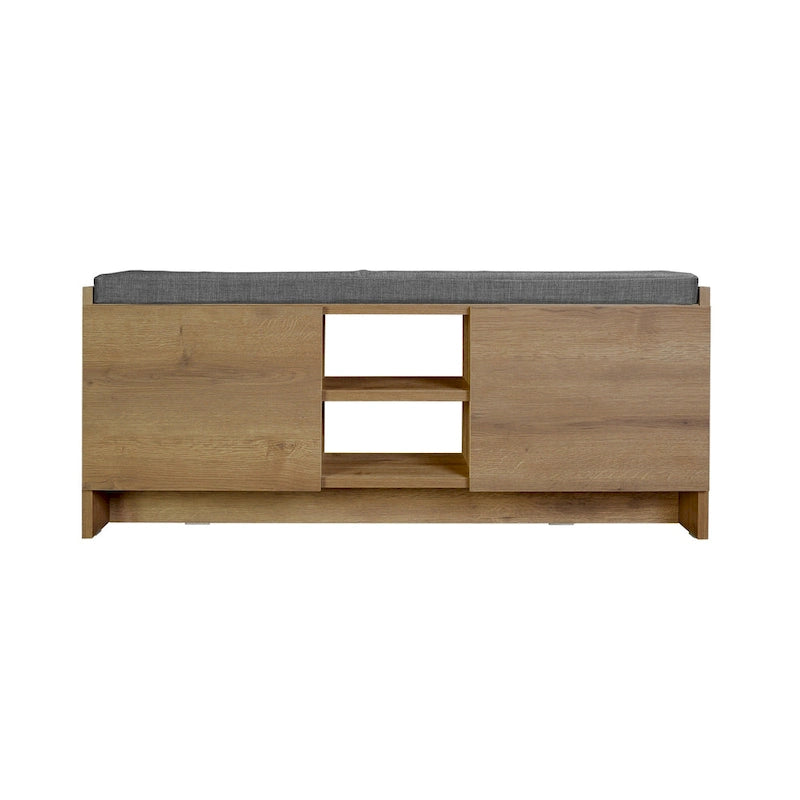 Shoe Storage Cabinet with Shelves, Cushion Bench and 6 Compartments
