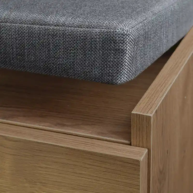 Shoe Storage Cabinet with Shelves, Cushion Bench and 6 Compartments
