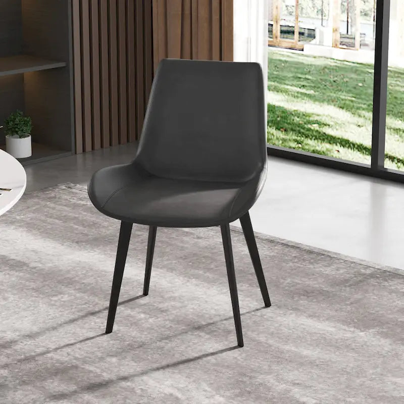 Modern Faux Leather Dining Chair with Metal Legs, Set of 2 or 4