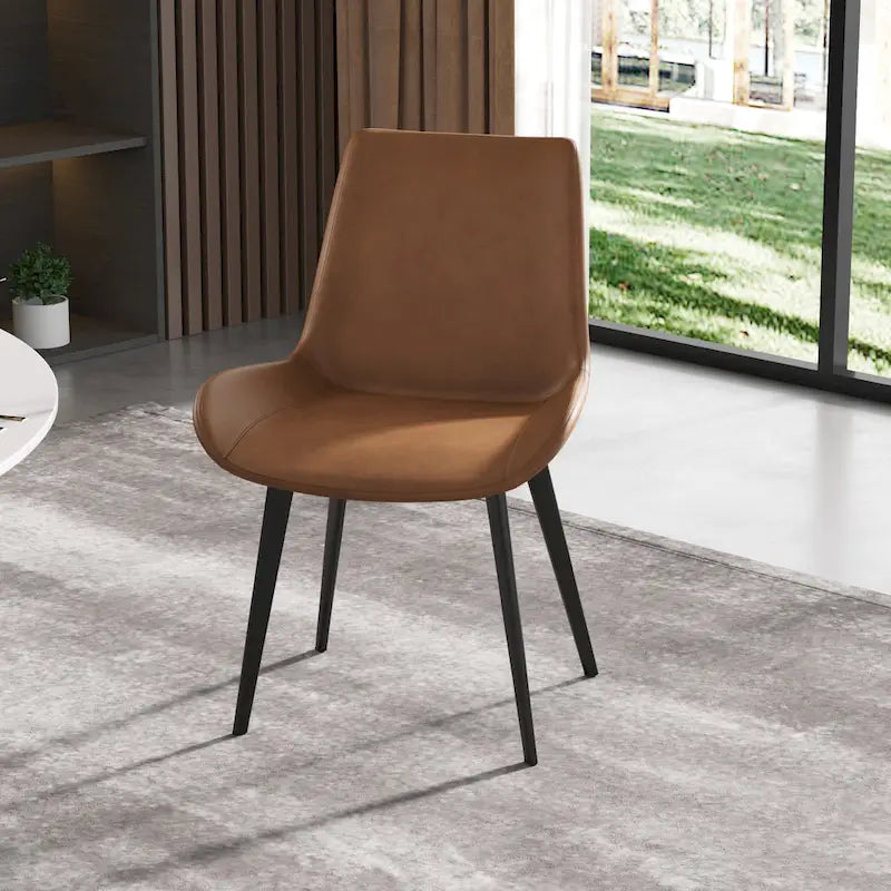 Modern Faux Leather Dining Chair with Metal Legs, Set of 2 or 4