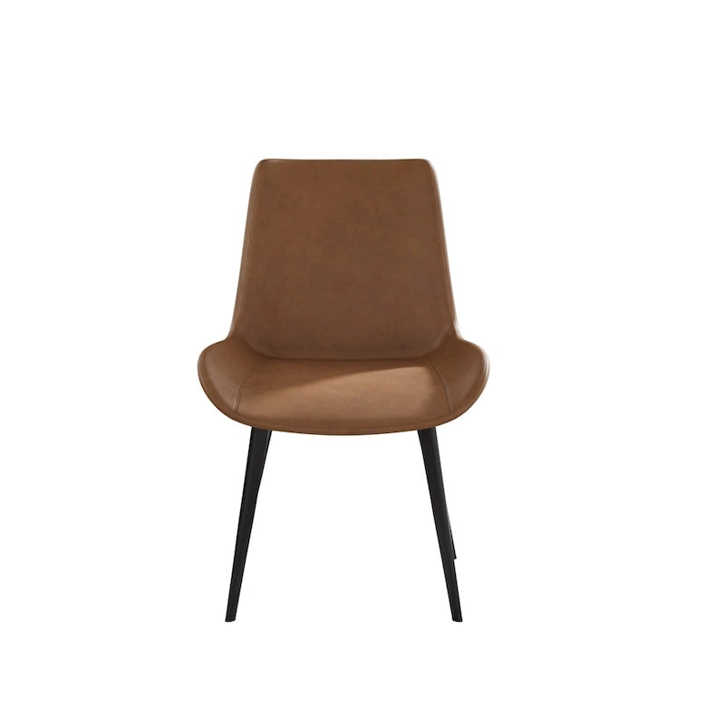 Modern Faux Leather Dining Chair with Metal Legs, Set of 2 or 4