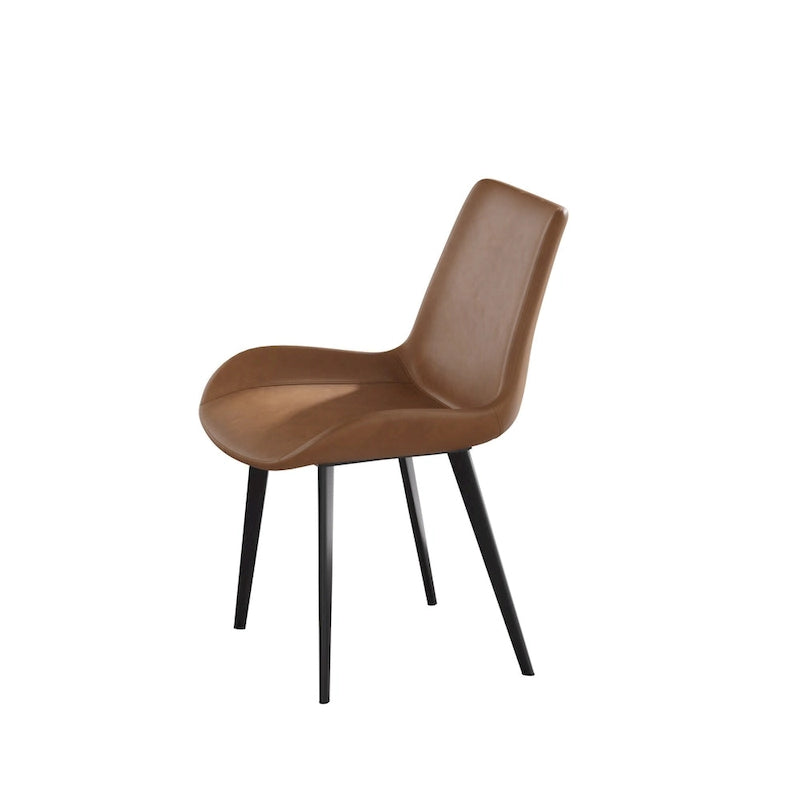 Modern Faux Leather Dining Chair with Metal Legs, Set of 2 or 4