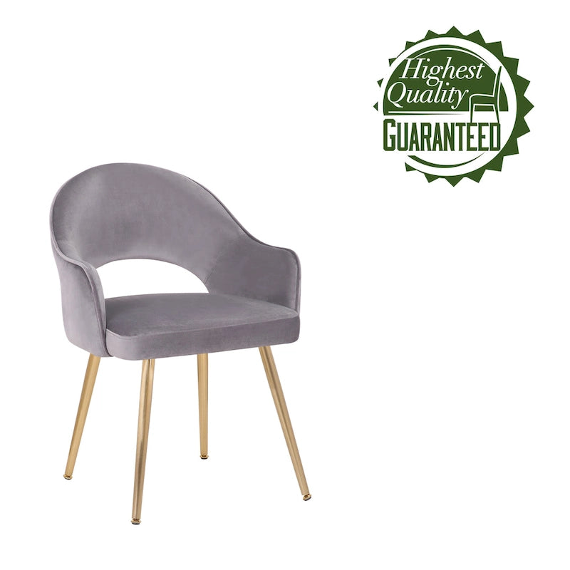 Velvet Dining Chair with Padded Seat, Set of 2