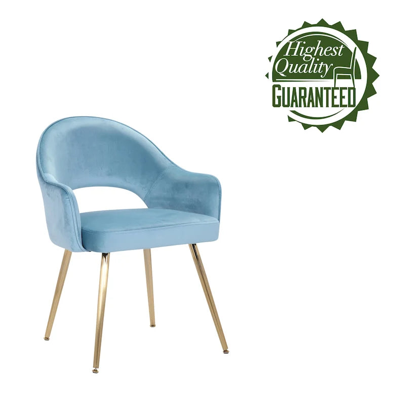 Velvet Dining Chair with Padded Seat, Set of 2