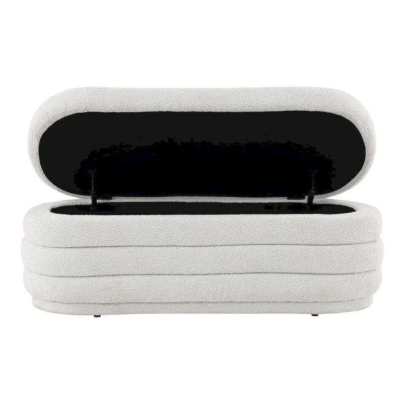 Channel Tufted Storage Bench with Soft-Close Hinge, 48-Inch Wide