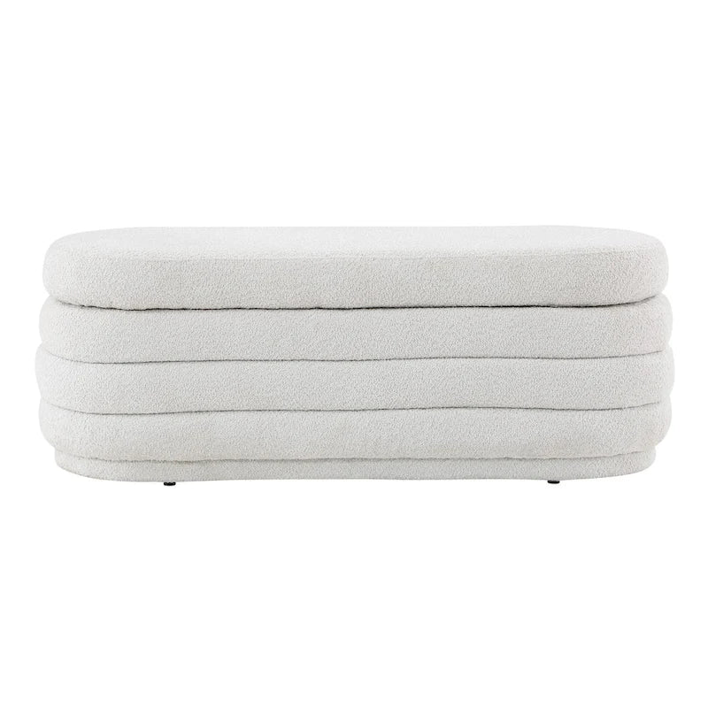 Channel Tufted Storage Bench with Soft-Close Hinge, 48-Inch Wide