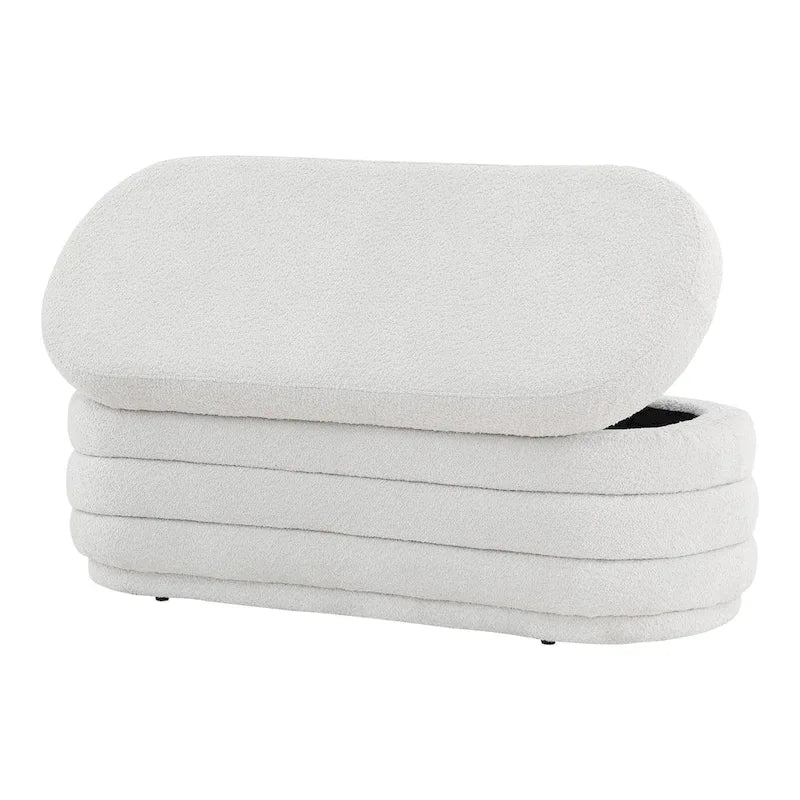 Channel Tufted Storage Bench with Soft-Close Hinge, 48-Inch Wide