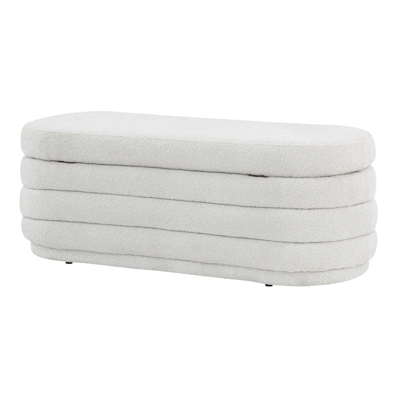 Channel Tufted Storage Bench with Soft-Close Hinge, 48-Inch Wide
