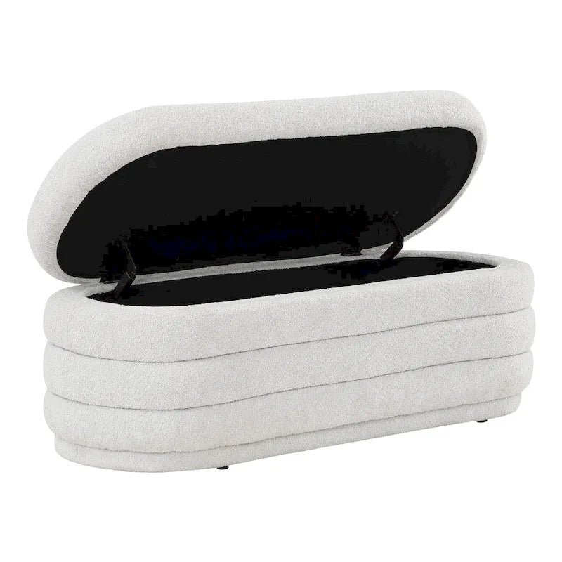 Channel Tufted Storage Bench with Soft-Close Hinge, 48-Inch Wide