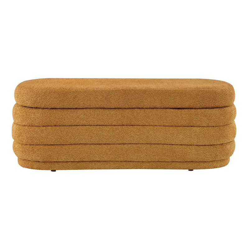 Channel Tufted Storage Bench with Soft-Close Hinge, 48-Inch Wide